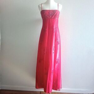 Y2K Floral Beaded Sequin Fairygoth Prom Dress